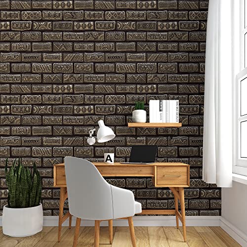 PAPER PLANE DESIGN Dark Brick Theme Wallpaper for Home Decor Office Wall -1 Roll Size 2 X 12 Feet - Image 3