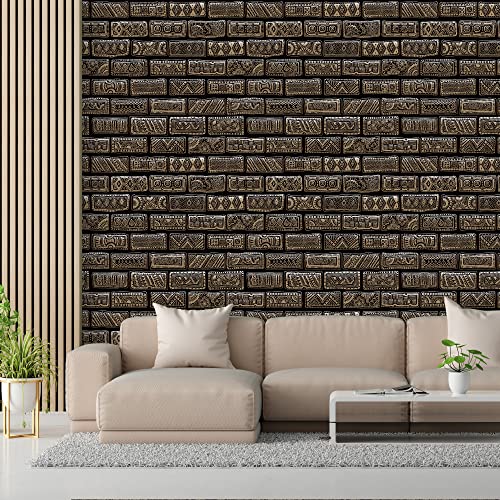 PAPER PLANE DESIGN Dark Brick Theme Wallpaper for Home Decor Office Wall -1 Roll Size 2 X 12 Feet - Image 2