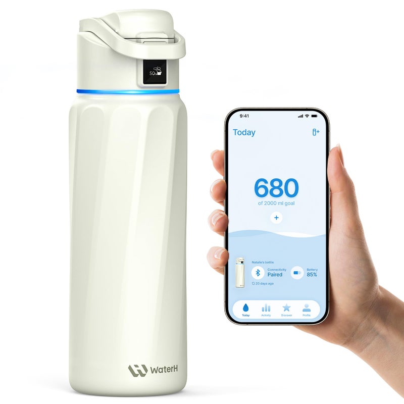 WaterH BOOST Smart Water Bottle with Reminder Tracker Double Wall Vacuum Insulated Bottles Stainless Steel 32oz BPAFree Wide Mouth for School Gym Office Ideal for Mothers Day - Image 2