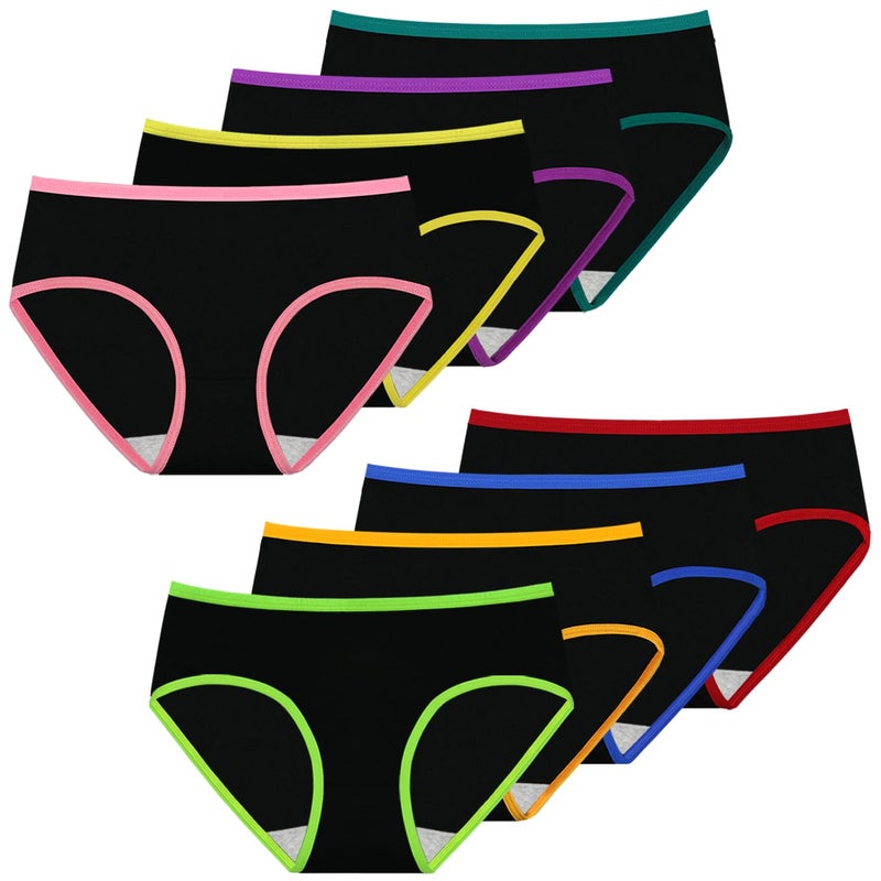 Mesachy Girls Underwear Cotton Panties for Teens Girl Kids Briefs Pack of 8 - Image 1