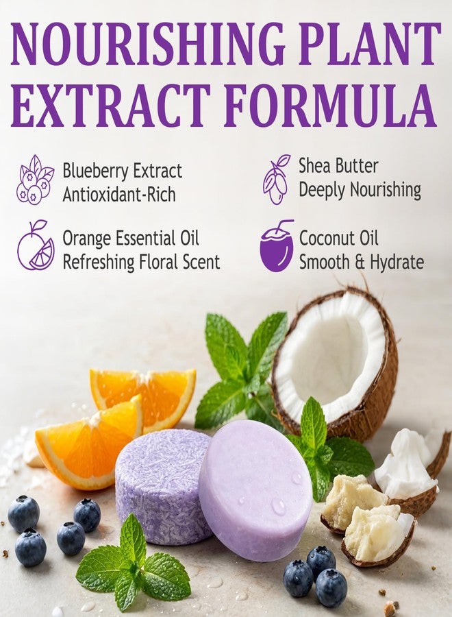Nmoiat Blueberry Shampoo & Conditioner Bundle Bars for Nourishes Hair, Smooths Frizz & Balances Scalp (1Set) - Image 3
