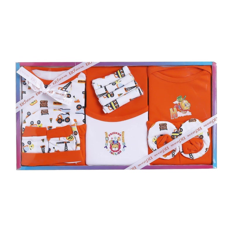 EIO طقم هدايا المواليد الجدد - 13 قطعة (برتقالي) - Image 1