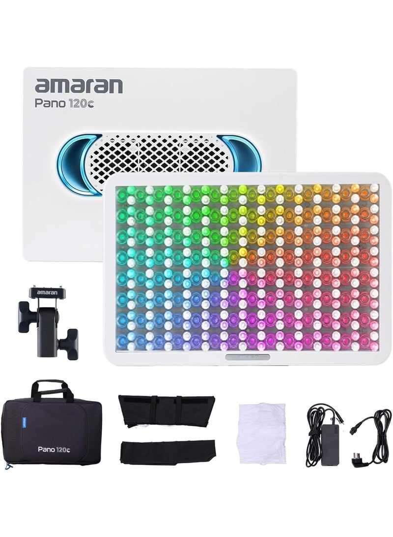 أبتشر مجموعة إضاءة APUTURE Amaran Pano 120C (أبيض) – لوحة إضاءة LED RGBWW احترافية، ثنائية اللون، مع سوفت بوكس، عدة إضاءة للتصوير الفوتوغرافي، تصوير الفيديو، صناع المحتوى، الاستوديو، يوتيوب، البث المباشر، صناعة الأفلام - Image 1
