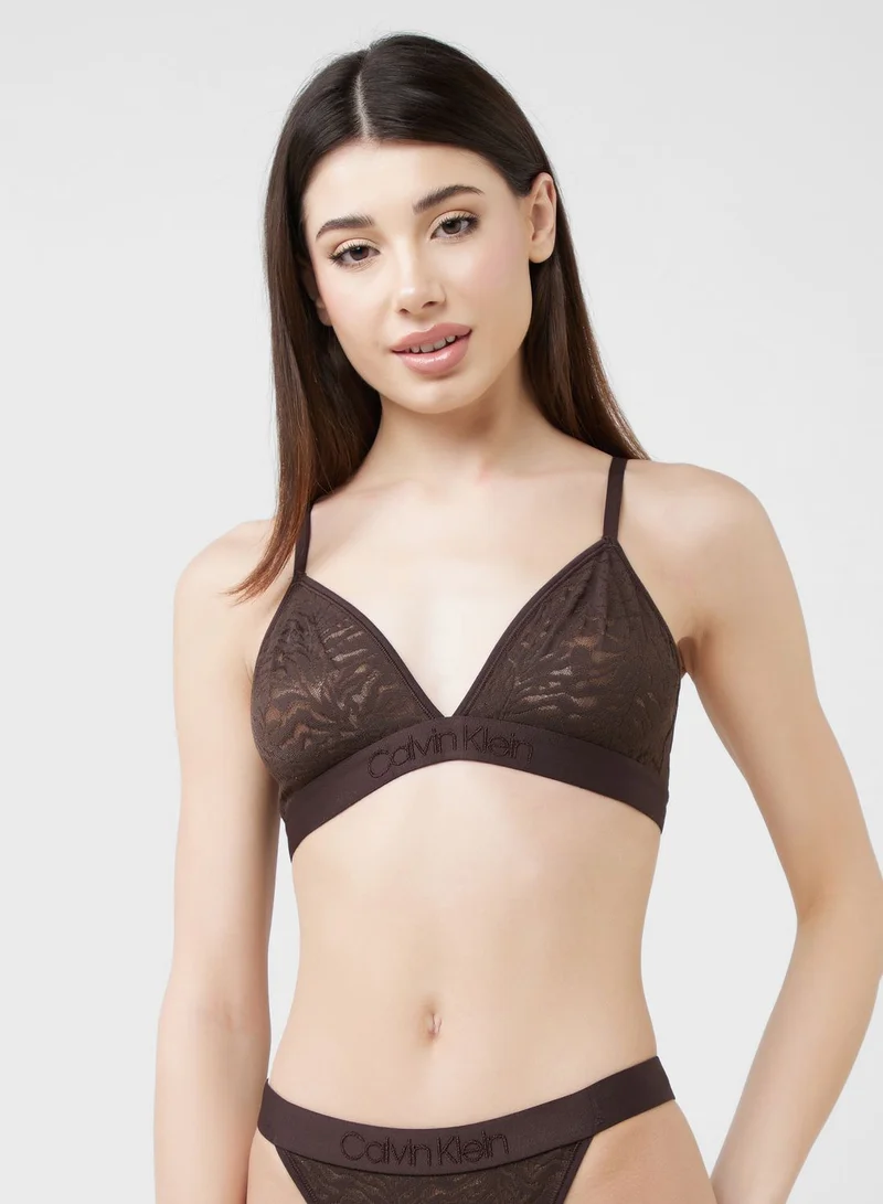 CALVIN KLEIN Logo Band Plunge Bra
