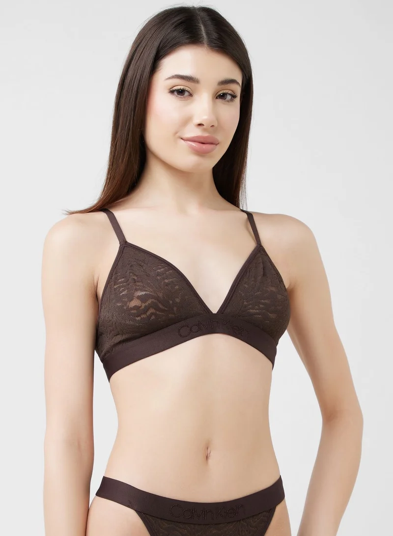 CALVIN KLEIN Logo Band Plunge Bra