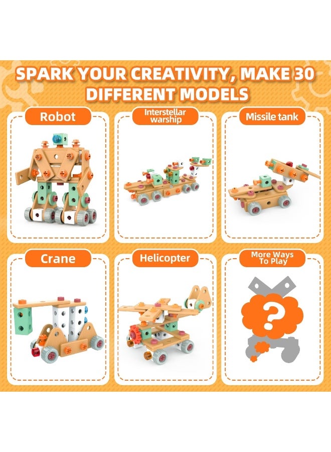 مجموعة أدوات للأطفال مكونة من 148 قطعة - ألعاب أدوات لعب التخيل للأطفال الصغار، ألعاب بناء هندسية إبداعية مع مجموعة أدوات مثقاب ومفك براغي للأطفال الصغار من الفتيان والفتيات. - Image 4