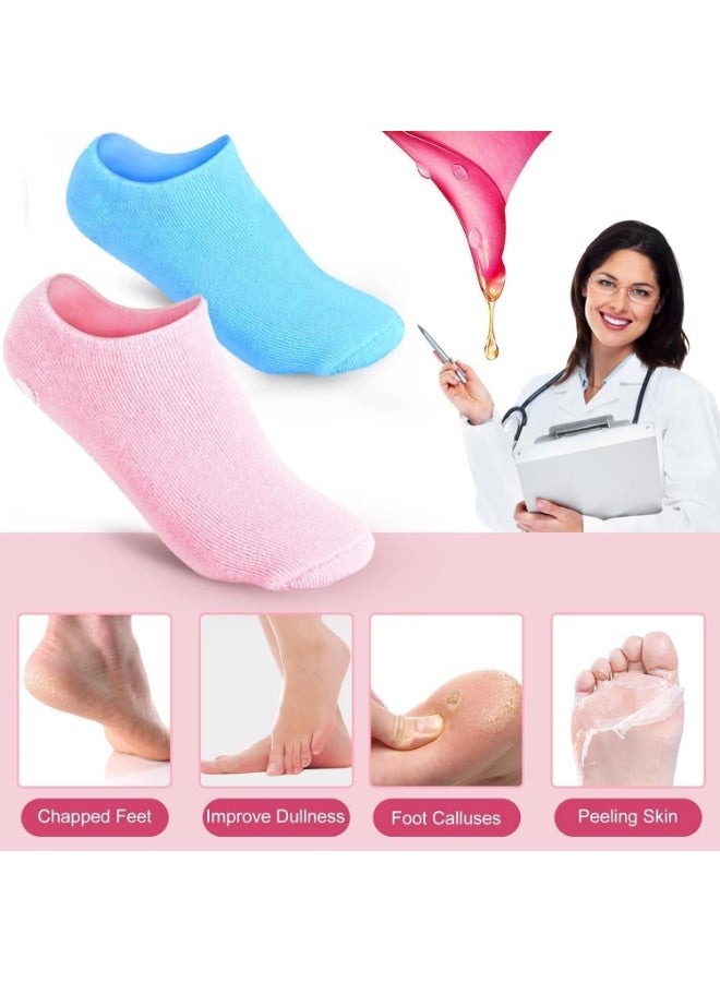 Meetion Silicone Socks for Women, Moisturizing Foot Socks, Soft Gel Socks, Aloe Socks, Women Spa Pedicure Socks for Repairing Dry Feet, Cracked Heel and Softening Rough Skin, Calluses (1 PAIR) - Image 2