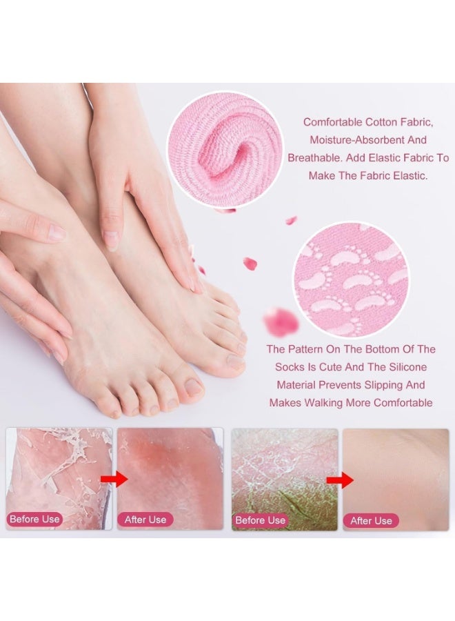 Meetion Silicone Socks for Women, Moisturizing Foot Socks, Soft Gel Socks, Aloe Socks, Women Spa Pedicure Socks for Repairing Dry Feet, Cracked Heel and Softening Rough Skin, Calluses (1 PAIR) - Image 3