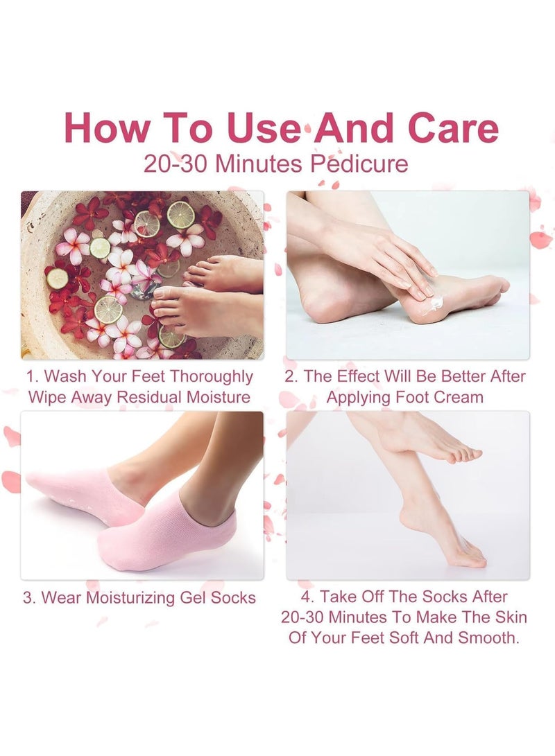 Meetion Silicone Socks for Women, Moisturizing Foot Socks, Soft Gel Socks, Aloe Socks, Women Spa Pedicure Socks for Repairing Dry Feet, Cracked Heel and Softening Rough Skin, Calluses (1 PAIR) - Image 5