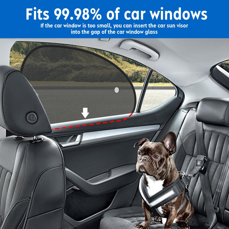 COOCTECH 2026 New Upgrade Car Window Shades for Side Window(4 Pack),Car Window Shade for Baby with 8 Suction Cups,Sun Shade Side Window Can Blocks 99.98% UVR,Sun Shade for Window - Image 4