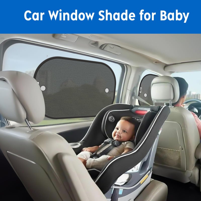COOCTECH 2026 New Upgrade Car Window Shades for Side Window(4 Pack),Car Window Shade for Baby with 8 Suction Cups,Sun Shade Side Window Can Blocks 99.98% UVR,Sun Shade for Window - Image 3