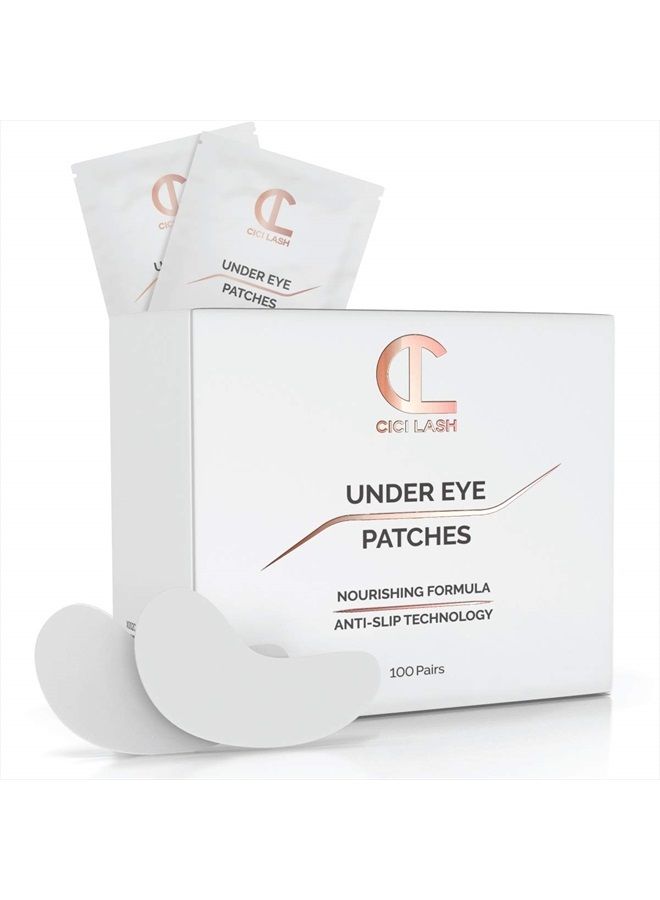 100 Pairs Under Eye Pads for Eyelash Extensions – Professional Lint Free Hydrogel Eye Patches with Moisturizing Vitamin C and Aloe Vera for Eyelash Extension & Lash Lift/Perm - Gel Undereye Eyepads
