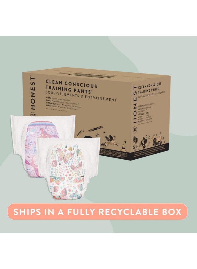 The Honest Company Clean Conscious Training Pants | Plant-Based, Sustainable Diapers | Magical Moments + Butterfly Kisses | Size 4T/5T (38+ lbs), 48 Count - Image 2