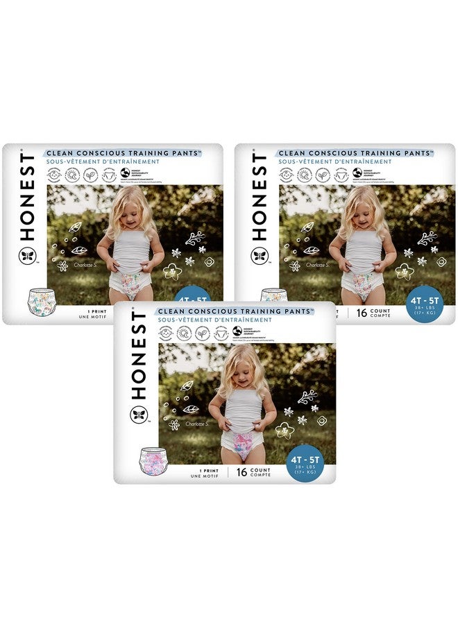 The Honest Company Clean Conscious Training Pants | Plant-Based, Sustainable Diapers | Magical Moments + Butterfly Kisses | Size 4T/5T (38+ lbs), 48 Count - Image 1
