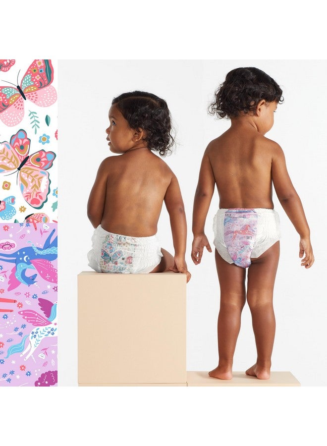 The Honest Company Clean Conscious Training Pants | Plant-Based, Sustainable Diapers | Magical Moments + Butterfly Kisses | Size 4T/5T (38+ lbs), 48 Count - Image 3