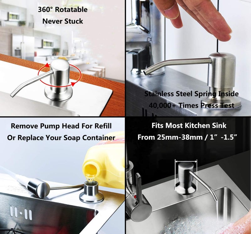 Soap Dispenser Extension Tube Kit: 304 Stainless Steel, Black - Reaches Deep Bottles, Universal Fit For Home Kitchen Sink Accessories, DIYers - Image 4