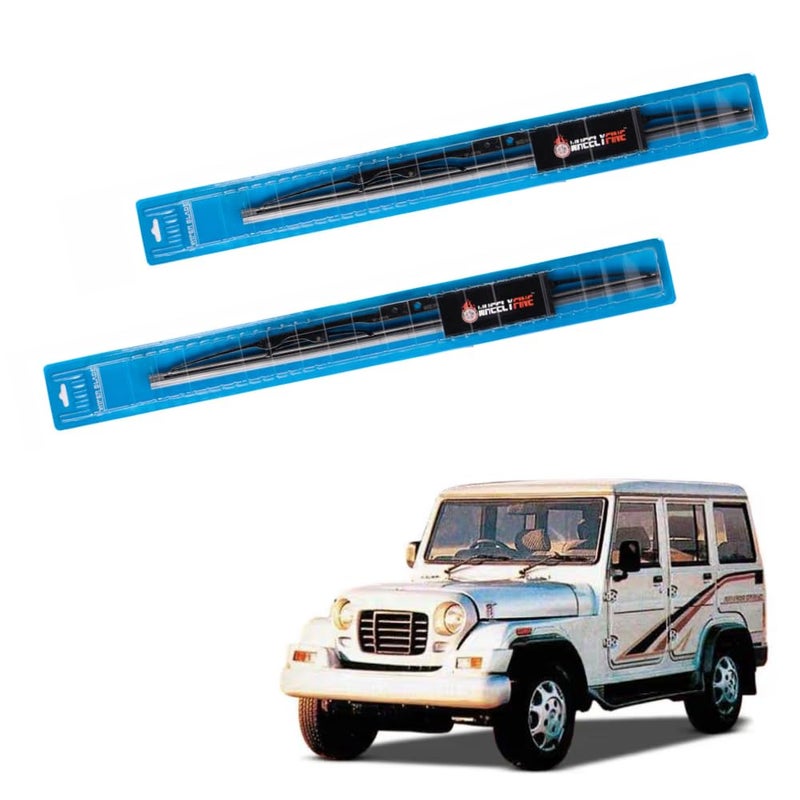 Wheelyfine Windshield Car Wiper Blades Metal Frame Water Repellant Cleaning Wiper Blades Refills Best for Mahindra Armada (1995-2000) Dr 12"/Pa 12" - Image 2