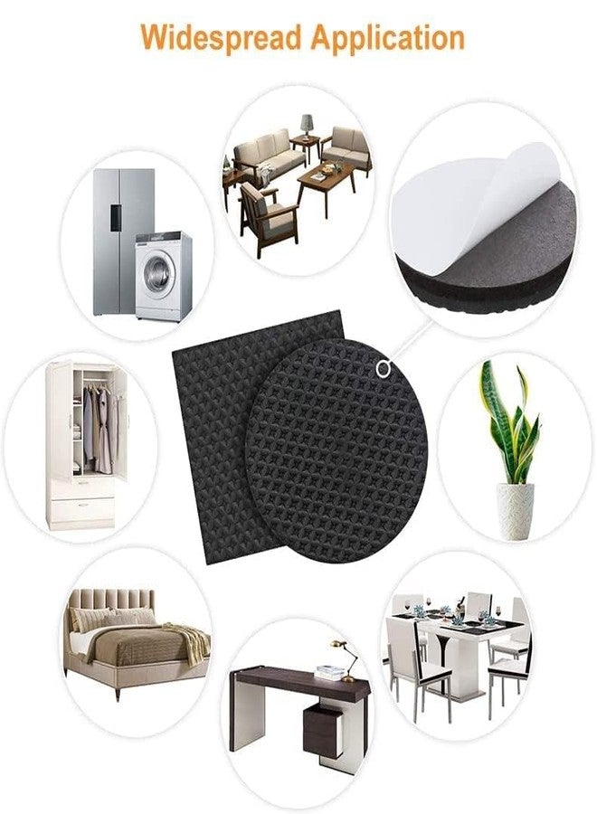 Defflo Furniture Pads Kit || Round Rubber Floor Protector Non Slip Furniture Pads Sofa Bed, Dining Table,Dining Chairs Balance Pad Noise Insulation Pad,2 CM, Black, 32 Pcs (32, Round) - Image 3