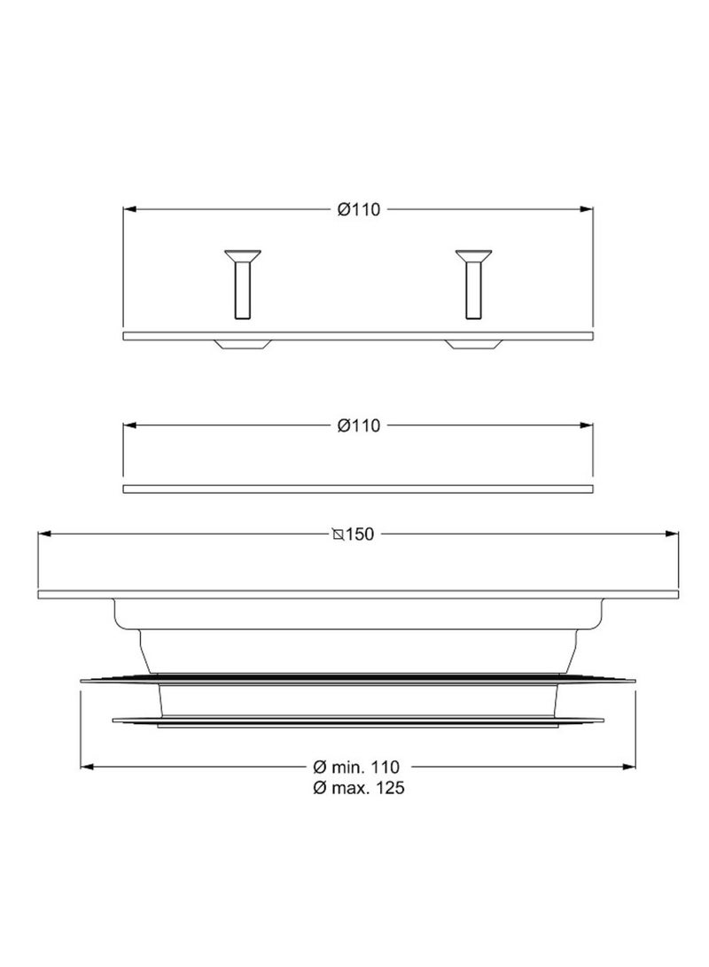 بونوميني مربع استنزاف أرضية حوض الاستحمام مصفاة فضية - Image 3