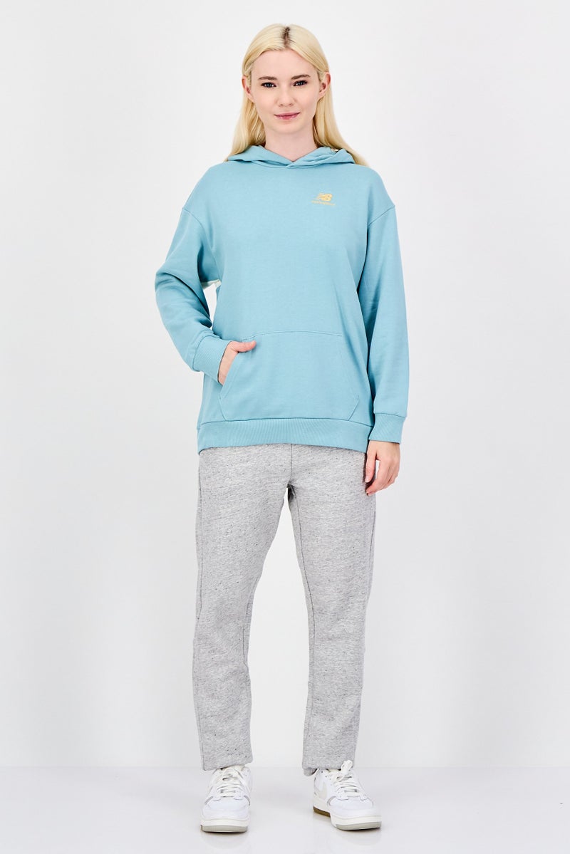 New Balance هودي خارجي طويل الأكمام للنساء، لون ساج أزرق - Image 4