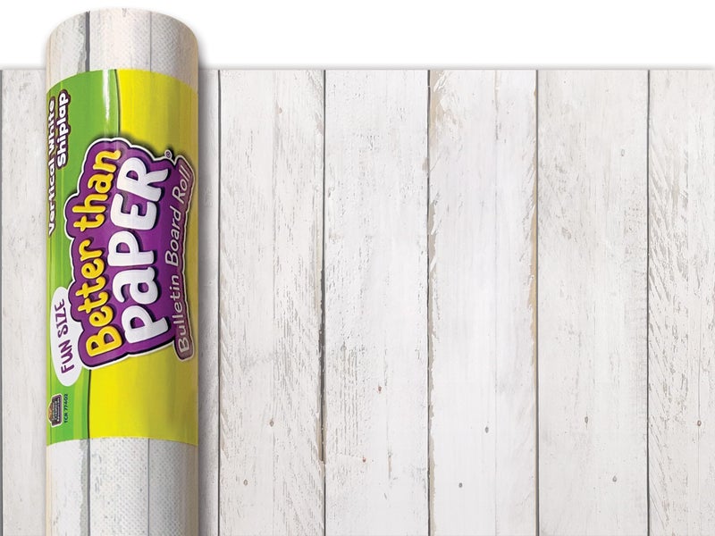 Teacher Created Resources Fun Size Vertical White Shiplap Better Than Paper® Bulletin Board Roll - Image 1