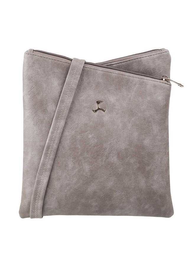 Mochi Women Grey Zip Top Sling Bag (66-7211) - Image 1