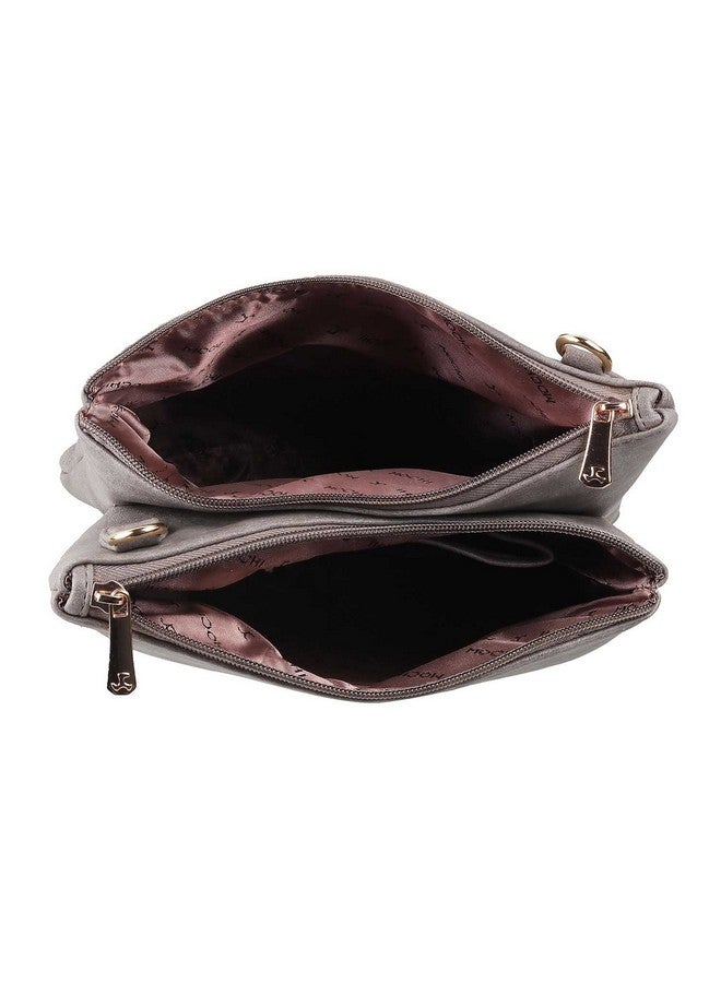 Mochi Women Grey Zip Top Sling Bag (66-7211) - Image 2