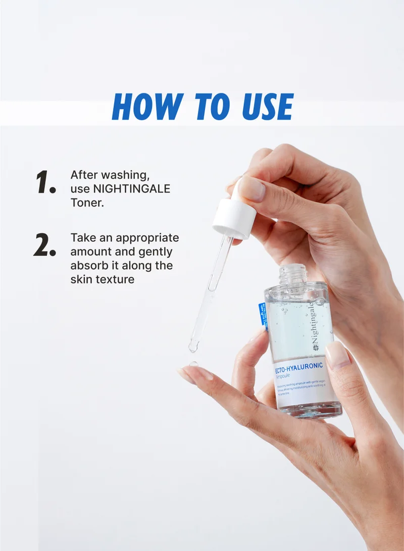 nightingale Korean ECTO Hyaluronic Ampoule Serum 50ml - Skin Repair & Moisturizing, Anti Aging Serum
