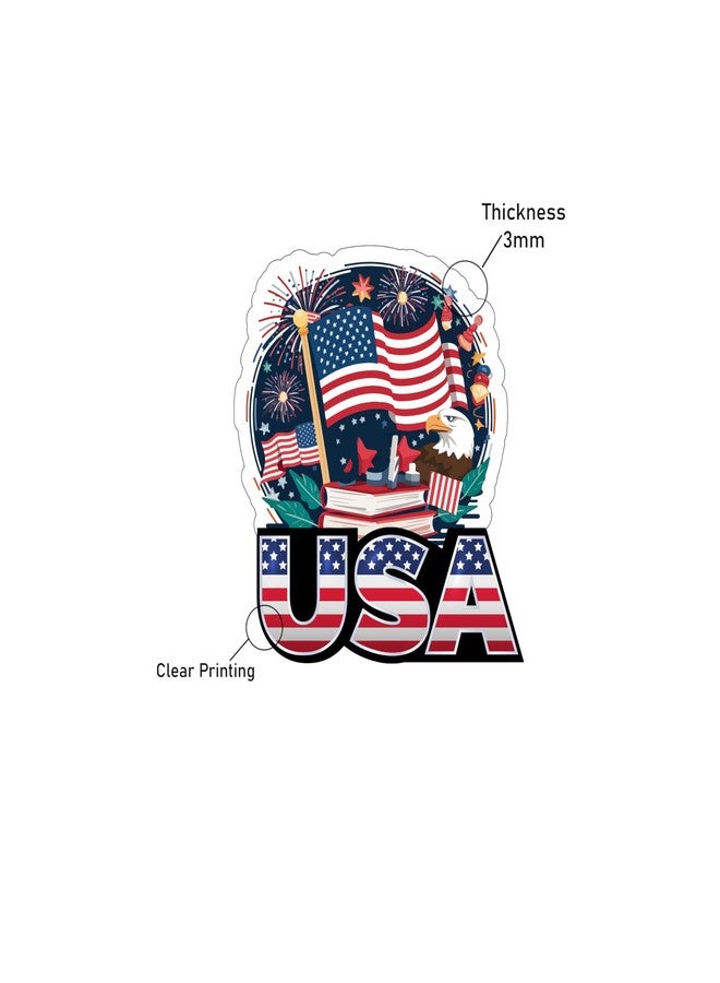 GIFTMEBAZAR Gift Me Bazar Country Theme Souvenir Wooden Fridge Magnet for Refrigerator Door Magnet Sticker | Home & Kitchen Decor Accessories | Country Fridge Magnets (USA Fridge Magnet) - Image 3