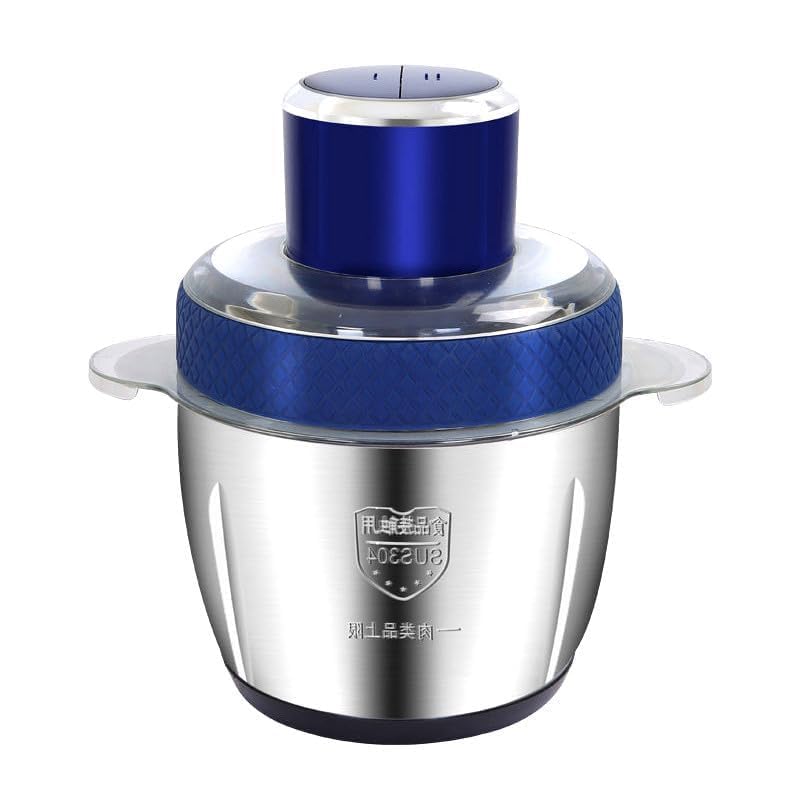TRIVYOM Multi Functional Electric Meat Grinder By TRIVYOM Stainless Steel Food Processor with 4 Sharp Blades 300W High Power 2 Speed Modes For Kitchen Food Processor Meat Vegetables Onion3L Blue - Image 1