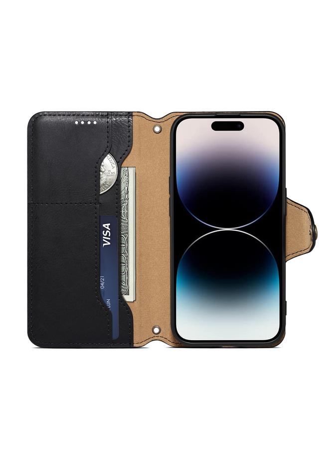 دينيور جراب لهاتف Samsung Galaxy A13 5G مصنوع من جلد البقر بتصميم محفظة - Image 4