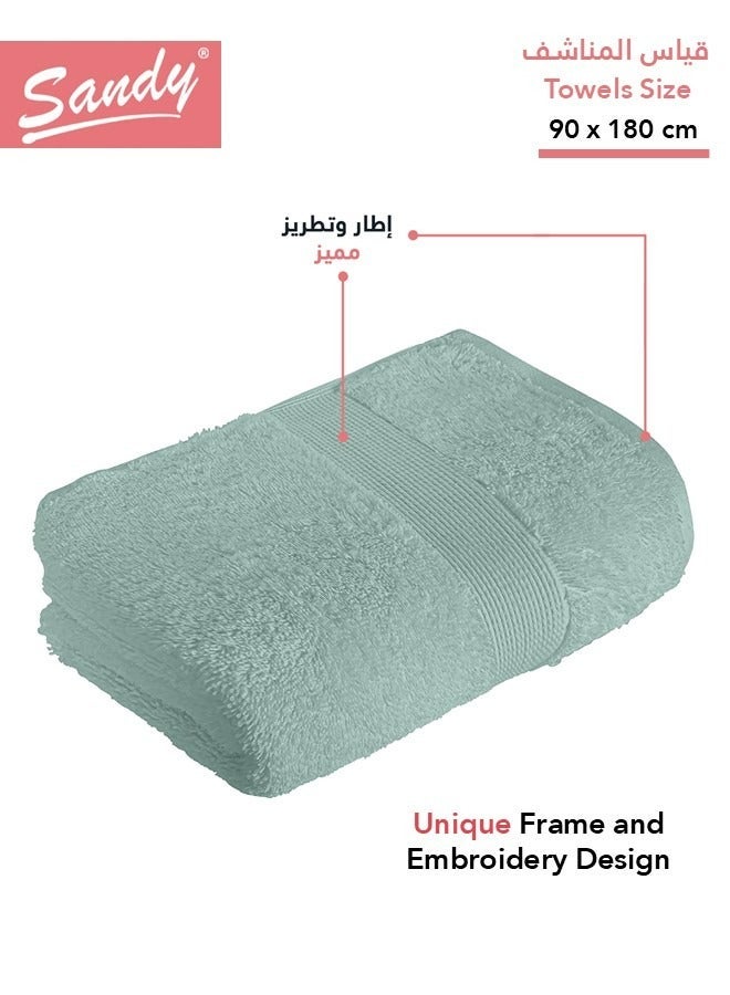 Sandy Extra Large Bath Towel Premium Hotel Quality 100% Cotton Made in Egypt, Soft Quick Drying and Highly Absorbent (90x180 cm) - Pistachio - Image 2