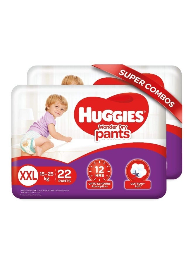 Huggies Wonder Dry Pants, Double Extra Large (XXL) Size Diapers Combo Pack of 2, 22 Counts per Pack, 44 Count - Image 1