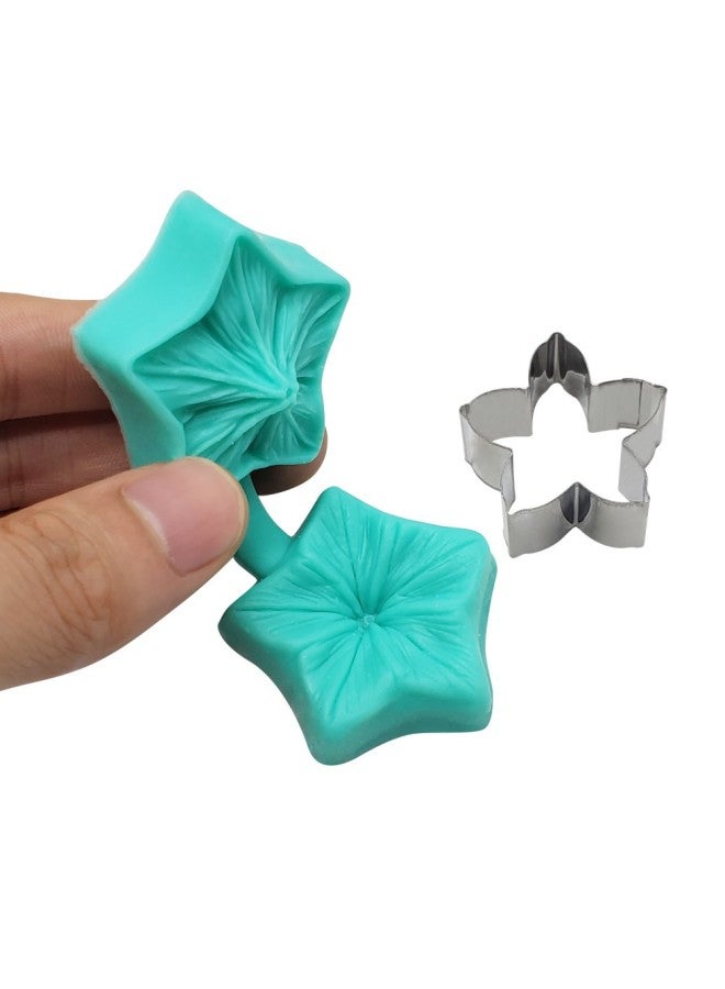Specially For Simulation Petal Silicone Mold Clamping Mold Flip Sugar Decorative Five-petal Flower-shaped Stainless Steel Cutting Mold Set-Color:（18g）SS-92+VM216 - Image 4
