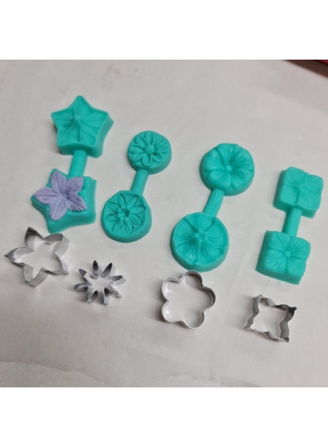 Specially For Simulation Petal Silicone Mold Clamping Mold Flip Sugar Decorative Five-petal Flower-shaped Stainless Steel Cutting Mold Set-Color:（18g）SS-92+VM216 - Image 3