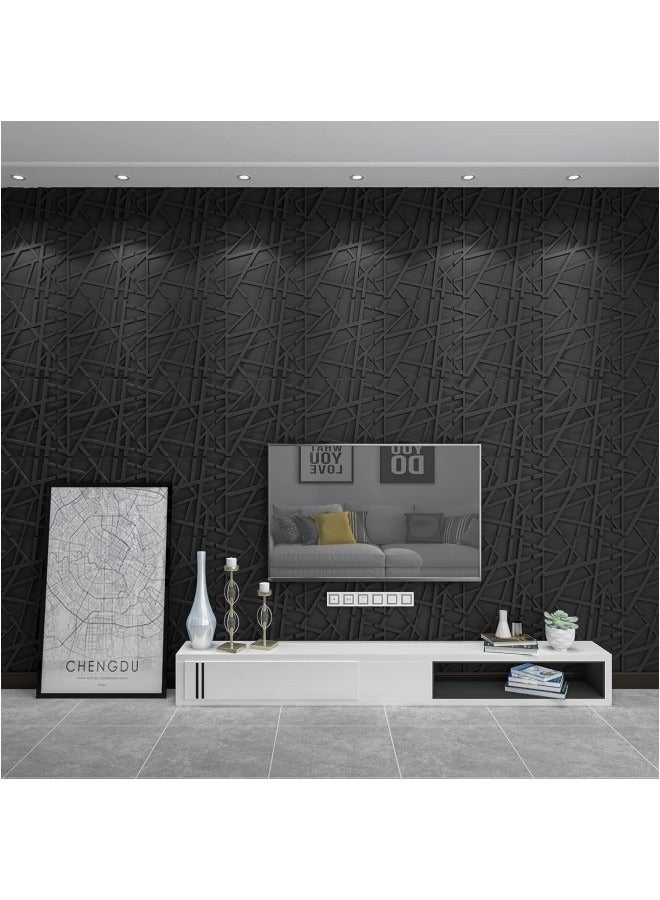 GGEROU Decorative 3D Wall Panels,PVC 3D Wall Panel Diamond, 3D Textured Wall Panels, 50 * 50cm, 12 Pack Black - Image 5