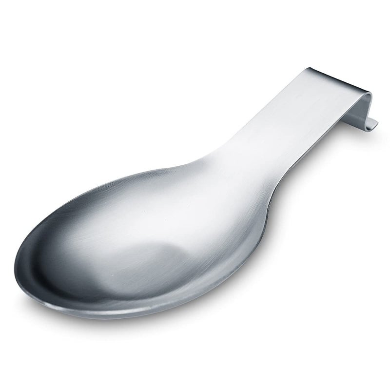 Matte Silver Spoon Rest Stainless Steel Spoon Holder for Stove Top kitchen utensils Holder for Ladles Tongs Spatula Stove Spoon Holder Pot Lid Holder Dishwasher Safe 1PC95 Inch