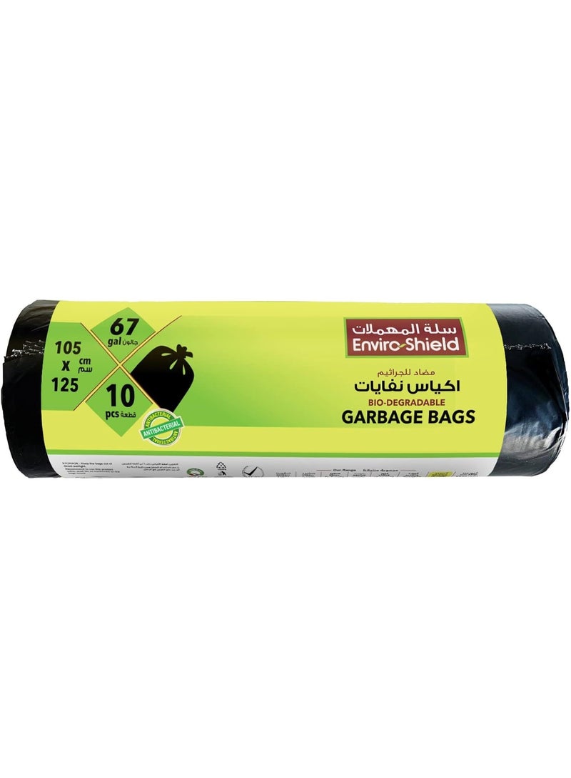 EnviroShield Biodegradable & Antibacterial 67 Gallon Garbage Bags Roll 10 Bags Multicolour - Image 1