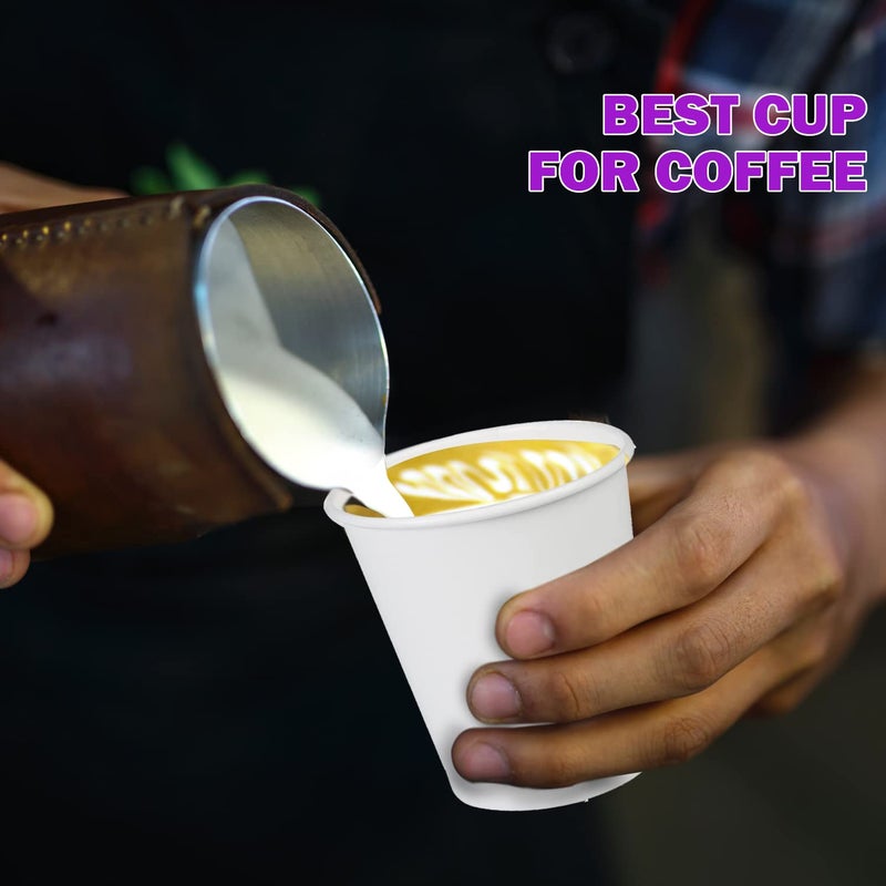Smygoods 10 oz. White Paper Hot Cups  Disposable Paper Cups  Espresso Cups  100 Count - Image 3