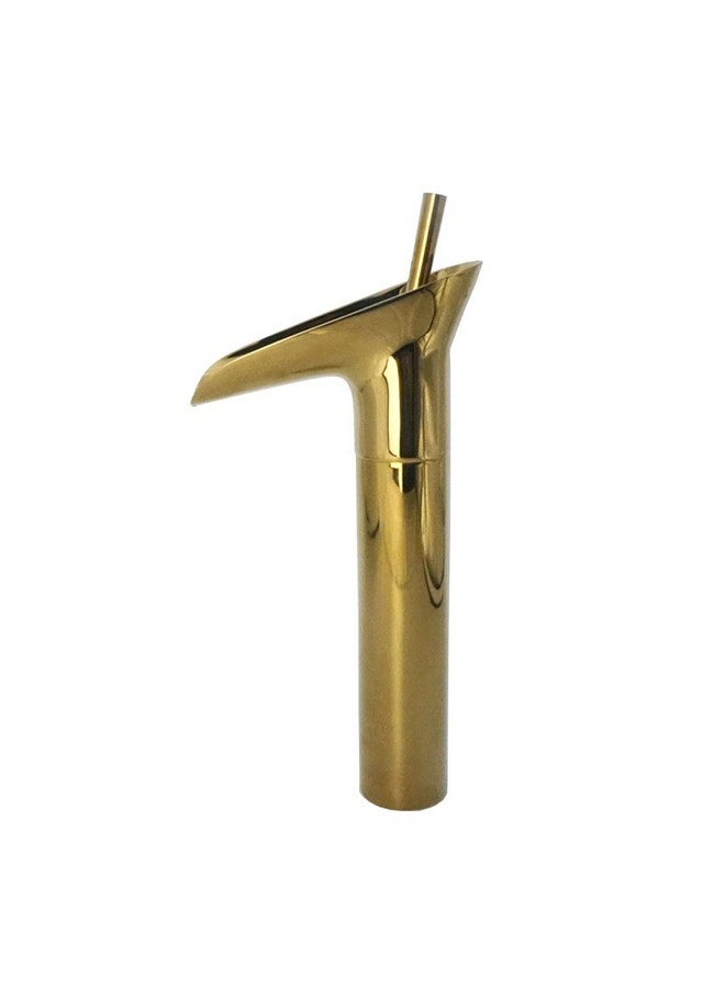 Marcoware Waterfall Antique Single Lever Basin Mixer Tap with Provision for Hot and Cold Water, Gold, Polished Finish - Image 5