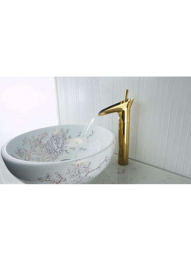 Marcoware Waterfall Antique Single Lever Basin Mixer Tap with Provision for Hot and Cold Water, Gold, Polished Finish - Image 3