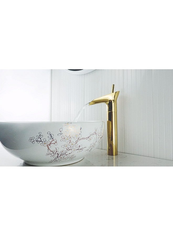 Marcoware Waterfall Antique Single Lever Basin Mixer Tap with Provision for Hot and Cold Water, Gold, Polished Finish - Image 2