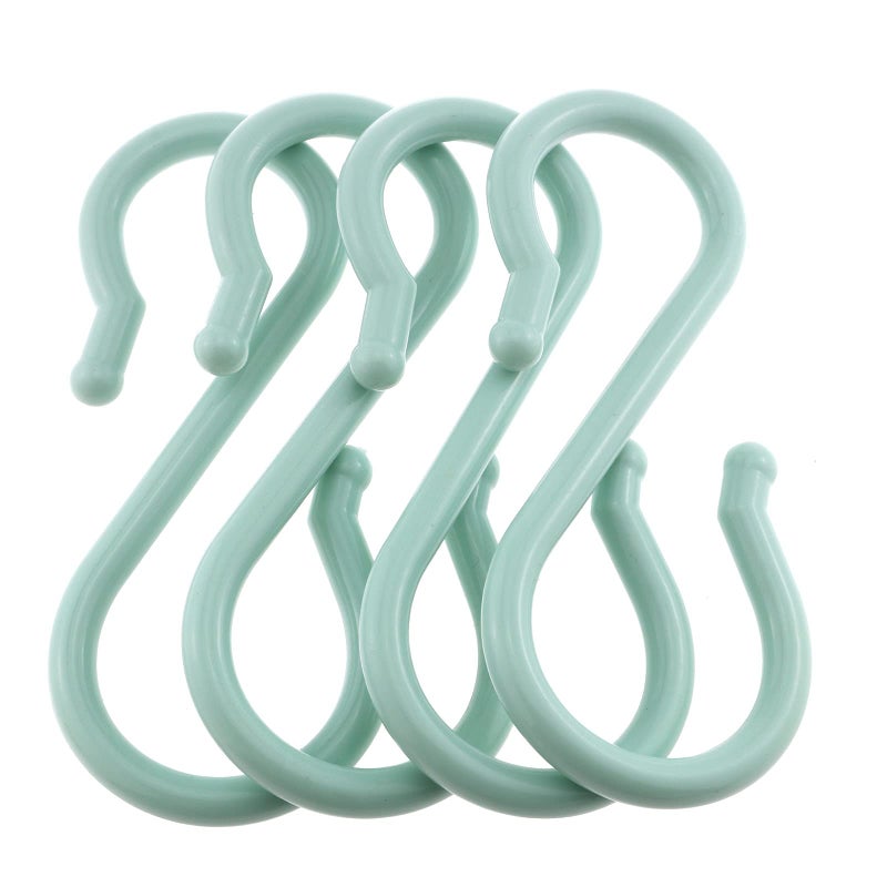 Eoutstanding 4pcs Plastic S Shaped Double Head Hanger Hook Bathroom Nail Hooks Wardrobe Clothes S Hooks Blue M Size 12cm