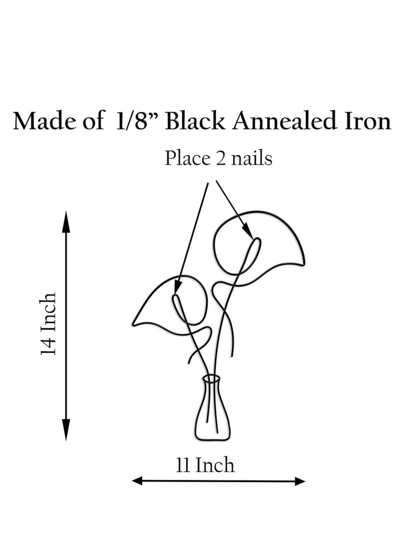 Captaintech Metal Flower Wall Decor Boho Metal Wall Art Minimalistic Plant Wall Decor Bedroom Living Room Wall Decor (Calla) - Image 4