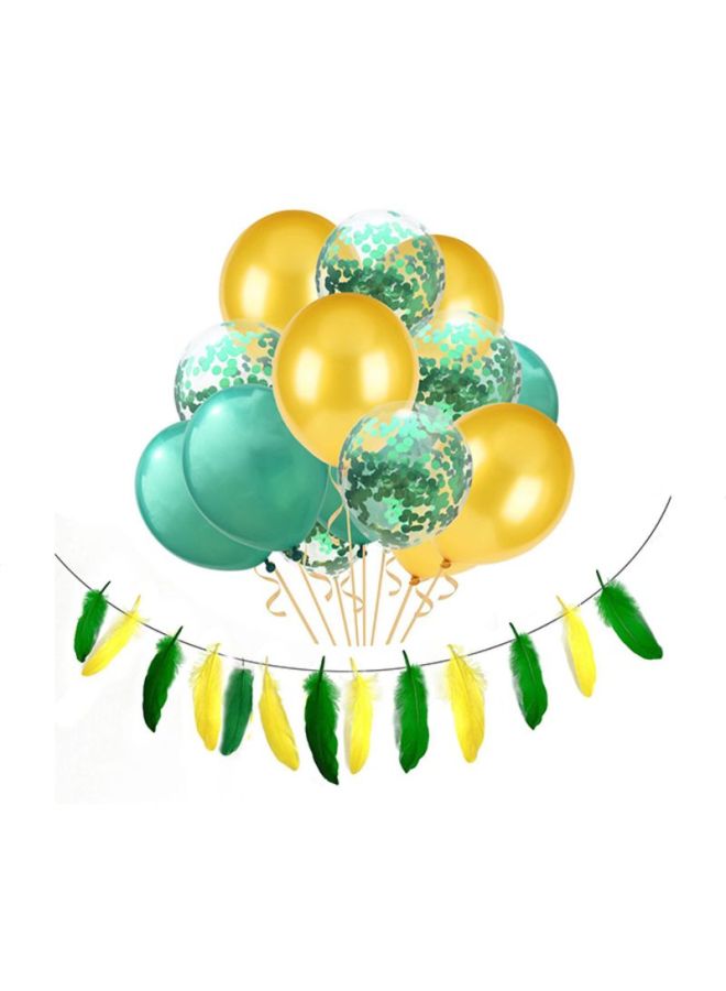 Sharpdo Party Decoration Balloons And Feather Banner - Image 1