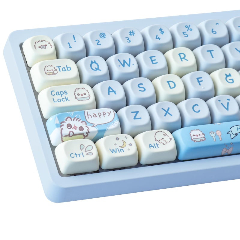 Hyekit PBT Keycaps for Mechanical Keyboard 145 Keys Baby Cat Key caps DyeSublimation Cute Keycaps MOA Profile Custom Keycap Set for Cherry MX Switches for Mac Windows PC Keyboard