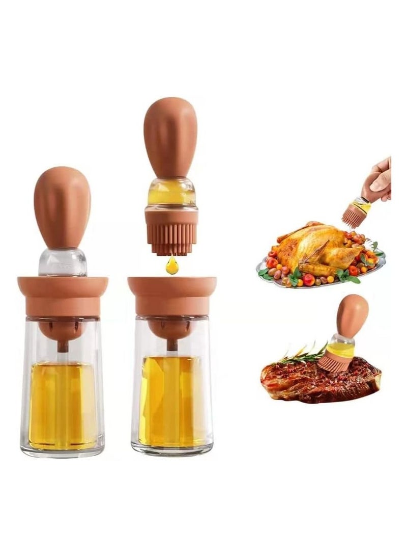 AMM Oil Dispenser with Brush - Glass Olive Oil Dispenser for Kitchen Oil Dispenser Bottle with Silicone Basting Brush for Cooking Vinegar Sauce BBQ Grill Frying - Image 3