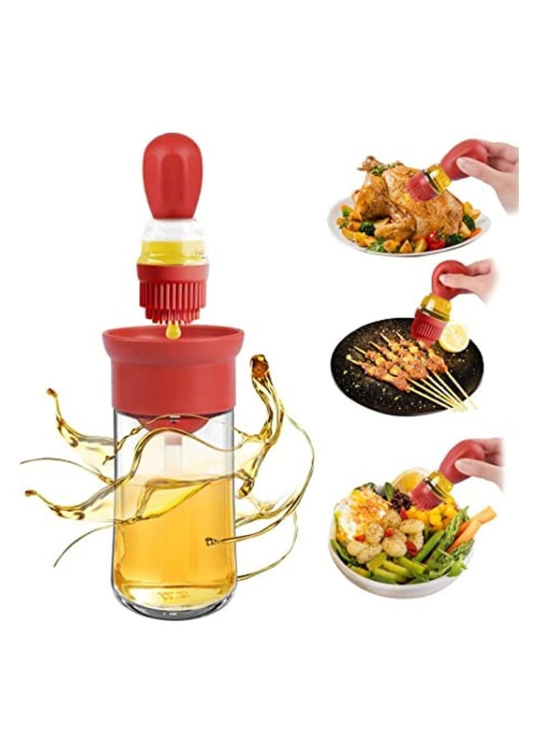 AMM Oil Dispenser with Brush - Glass Olive Oil Dispenser for Kitchen Oil Dispenser Bottle with Silicone Basting Brush for Cooking Vinegar Sauce BBQ Grill Frying - Image 2