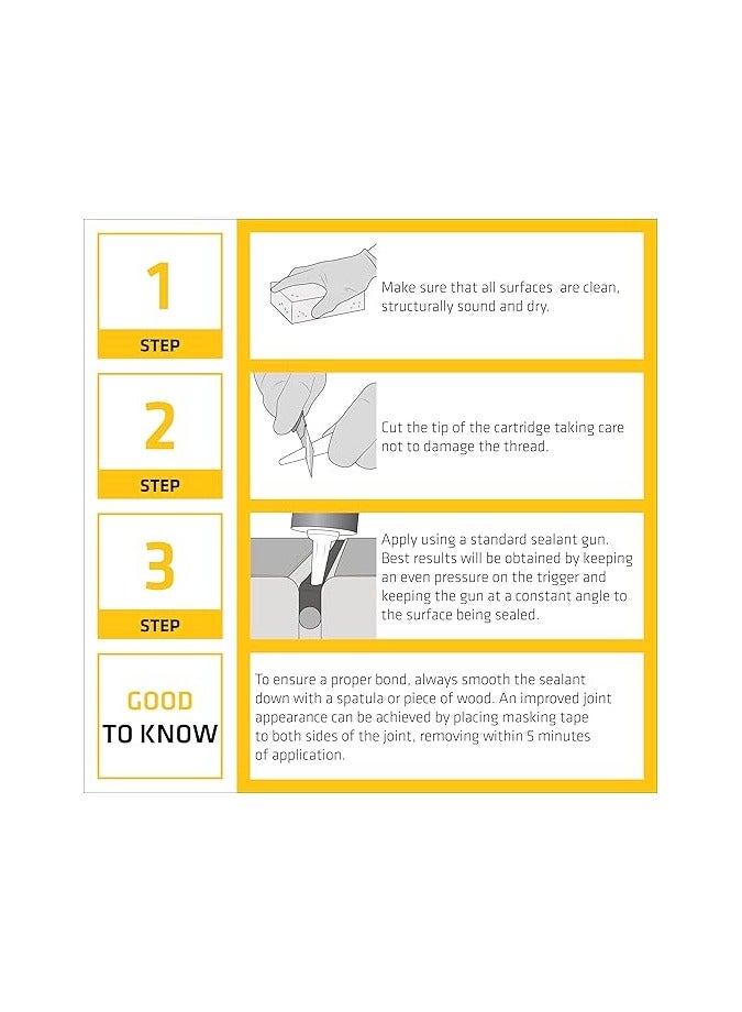 درافل سيكا - مانع تسرب سيليكوني متعدد الأغراض للتزجيج والعزل الجوي - سيكاسيل-١١٦ جي بي شفاف - معالج بالأسيتوكسي - عبوة ٢٨٠ مل - Image 5
