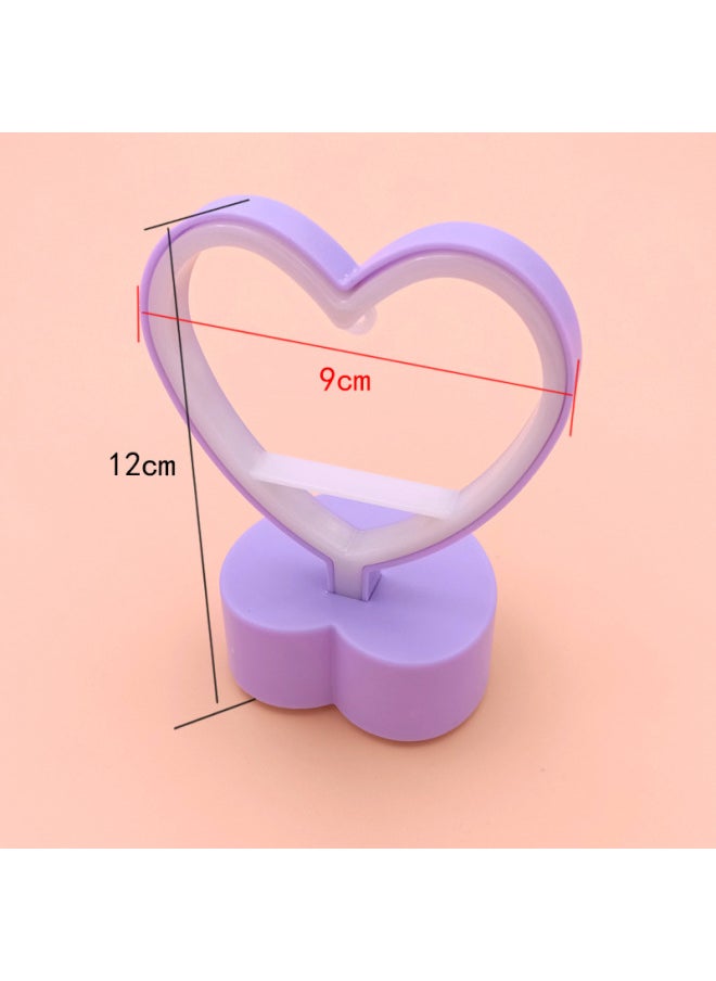 Macron Color Night Light Handmade DIY Heart-shaped Round Desktop Table Lamp Luminous Toys Wholesale-Color:White Heart Shape Without Battery